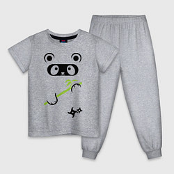 Пижама хлопковая детская Panda ninja, цвет: меланж