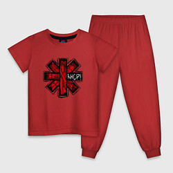 Пижама хлопковая детская Red Hot Chili Peppers, цвет: красный