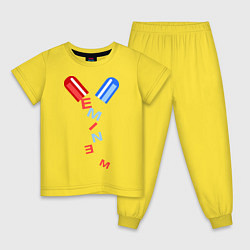 Пижама хлопковая детская Eminem Pill, цвет: желтый