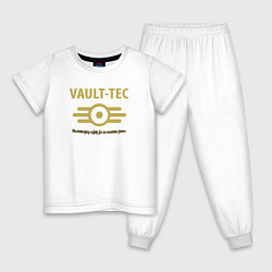 Пижама хлопковая детская Vault Tec, цвет: белый