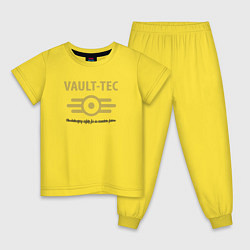 Пижама хлопковая детская Vault Tec, цвет: желтый