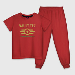 Пижама хлопковая детская Vault Tec, цвет: красный
