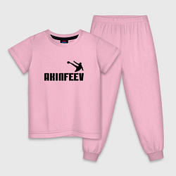 Пижама хлопковая детская Akinfeev Style цвета светло-розовый — фото 1