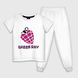Пижама хлопковая детская Green Day is love, цвет: белый