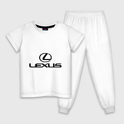 Пижама хлопковая детская Lexus logo, цвет: белый