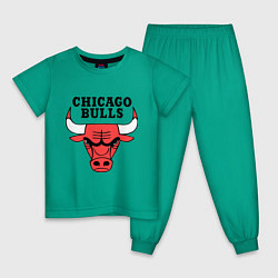Пижама хлопковая детская Chicago Bulls, цвет: зеленый