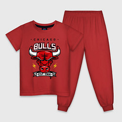 Пижама хлопковая детская Chicago Bulls est. 1966, цвет: красный