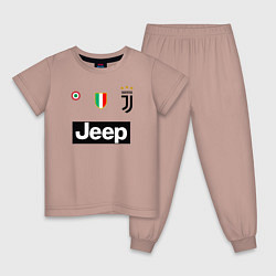 Пижама хлопковая детская FC Juventus, цвет: пыльно-розовый