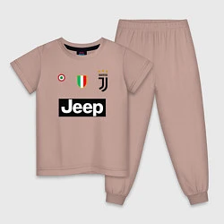 Пижама хлопковая детская FC Juventus, цвет: пыльно-розовый
