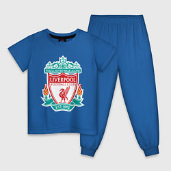 Пижама хлопковая детская Liverpool FC, цвет: синий