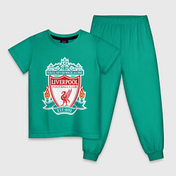 Пижама хлопковая детская Liverpool FC, цвет: зеленый