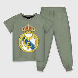 Пижама хлопковая детская Real Madrid FC, цвет: авокадо