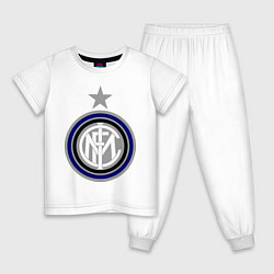 Пижама хлопковая детская Inter FC, цвет: белый