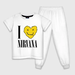 Пижама хлопковая детская I love Nirvana, цвет: белый