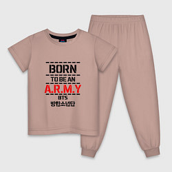 Пижама хлопковая детская Born to be an ARMY BTS, цвет: пыльно-розовый