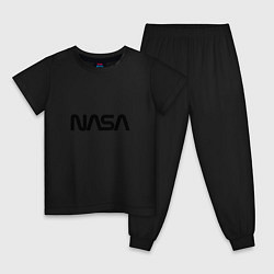 Пижама хлопковая детская NASA, цвет: черный