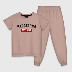 Пижама хлопковая детская FC Barcelona Est. 1899, цвет: пыльно-розовый