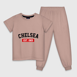 Пижама хлопковая детская FC Chelsea Est. 1905, цвет: пыльно-розовый