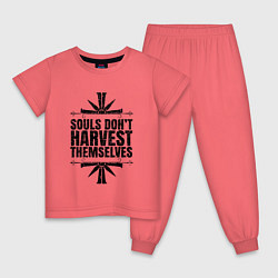 Пижама хлопковая детская Harvest Themselves, цвет: коралловый
