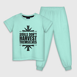 Пижама хлопковая детская Harvest Themselves, цвет: мятный