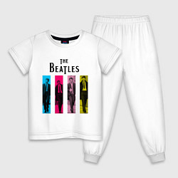 Пижама хлопковая детская Walking Beatles, цвет: белый