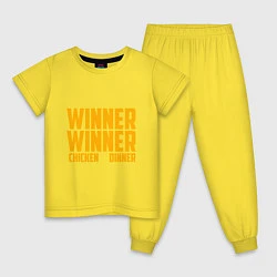Пижама хлопковая детская PUBG: Chiken Dinner, цвет: желтый
