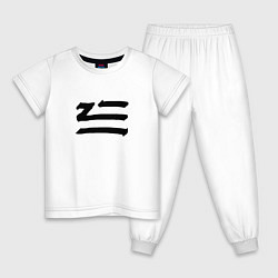 Пижама хлопковая детская ZHU, цвет: белый