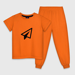 Пижама хлопковая детская Самолетик, цвет: оранжевый