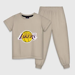 Пижама хлопковая детская LA Lakers, цвет: миндальный