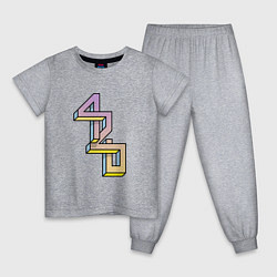 Пижама хлопковая детская 420 Geometry, цвет: меланж