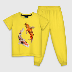 Пижама хлопковая детская Инь-Ян, цвет: желтый