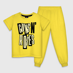 Пижама хлопковая детская Guns n Roses: cream, цвет: желтый