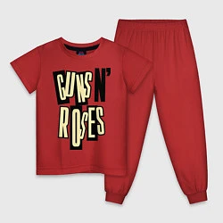 Пижама хлопковая детская Guns n Roses: cream, цвет: красный