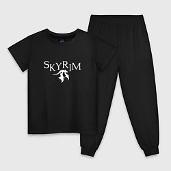 Пижама хлопковая детская Skyrim, цвет: черный
