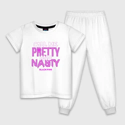 Пижама хлопковая детская Call Me Pretty & Nasty, цвет: белый