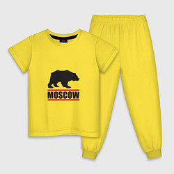 Пижама хлопковая детская Moscow Bear, цвет: желтый