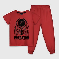 Пижама хлопковая детская Predator Mask, цвет: красный