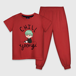 Пижама хлопковая детская Chill Yoongi, цвет: красный