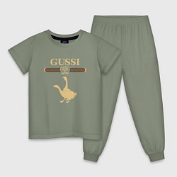 Пижама хлопковая детская GUSSI Fashion, цвет: авокадо