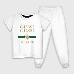 Пижама хлопковая детская GUSSI Ga-Style, цвет: белый