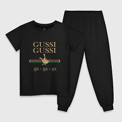 Пижама хлопковая детская GUSSI Ga-Style, цвет: черный