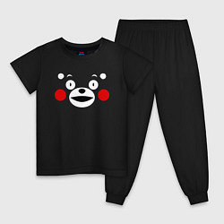 Пижама хлопковая детская Kumamon Face, цвет: черный