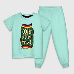 Пижама хлопковая детская Oktoberfest Germany, цвет: мятный