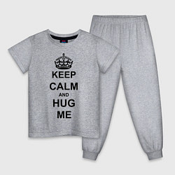 Пижама хлопковая детская Keep Calm & Hug Mе, цвет: меланж