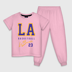 Пижама хлопковая детская Lebron 23: Los Angeles, цвет: светло-розовый