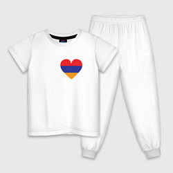 Пижама хлопковая детская Love Armenia, цвет: белый