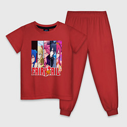 Пижама хлопковая детская Fairy Tail, цвет: красный