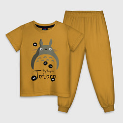 Пижама хлопковая детская My Neighbor Totoro, цвет: горчичный