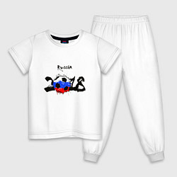 Пижама хлопковая детская Russia, цвет: белый