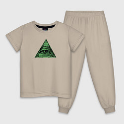 Пижама хлопковая детская Freemasonry, цвет: миндальный